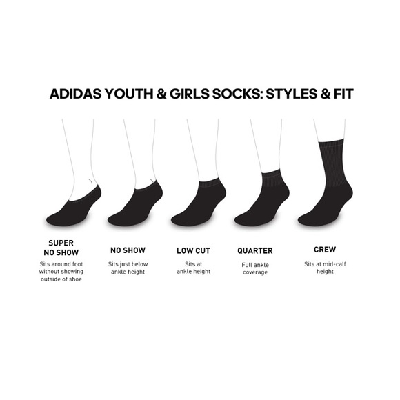 3 pairs Adidas Youth Superlite Badge of Sport Quarter Socks 6 Pack - Picture 2 of 13